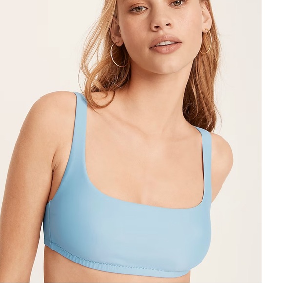 NWT J. Crew Squareneck Bikini Top Size XL Blue Mist - Picture 1 of 11